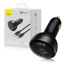 Baseus Cargador Auto 160W USB + 2 Type C Qualcomm Quick Charge 5