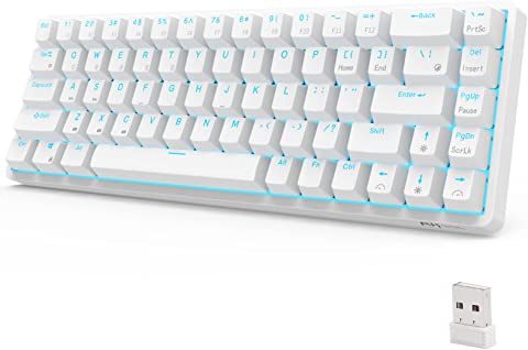 Teclado Gamer Mecánico RK G68 RGB Switch Cherry Brown Color Blanco