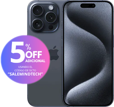 [REACONDICIONADO] Apple Iphone 15 Pro MTQQ3LL/A A2848 US 128/8ram Blue Titanium dual esim